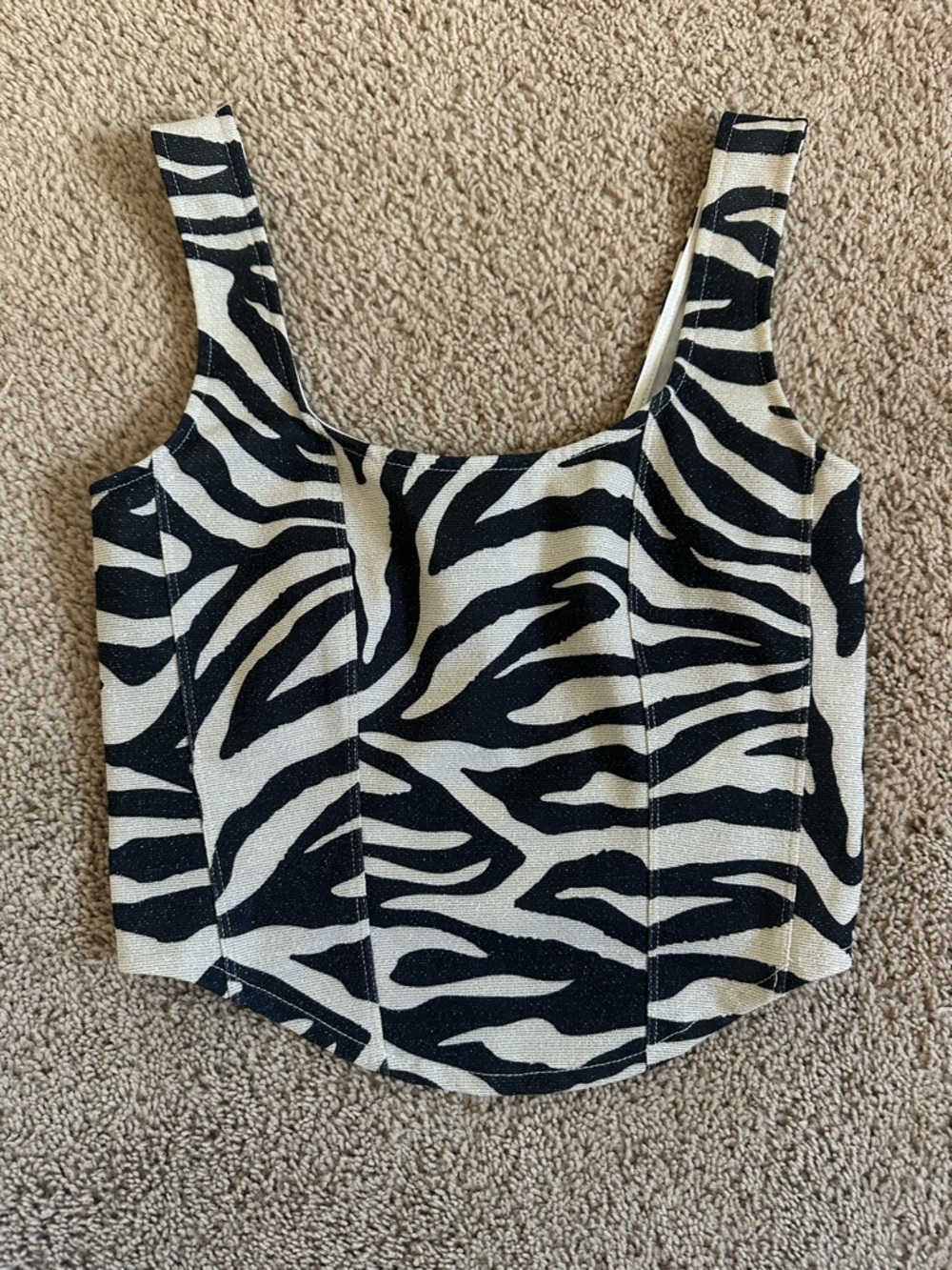 H&M Divided Glitter Zebra-Print Crop Top.
